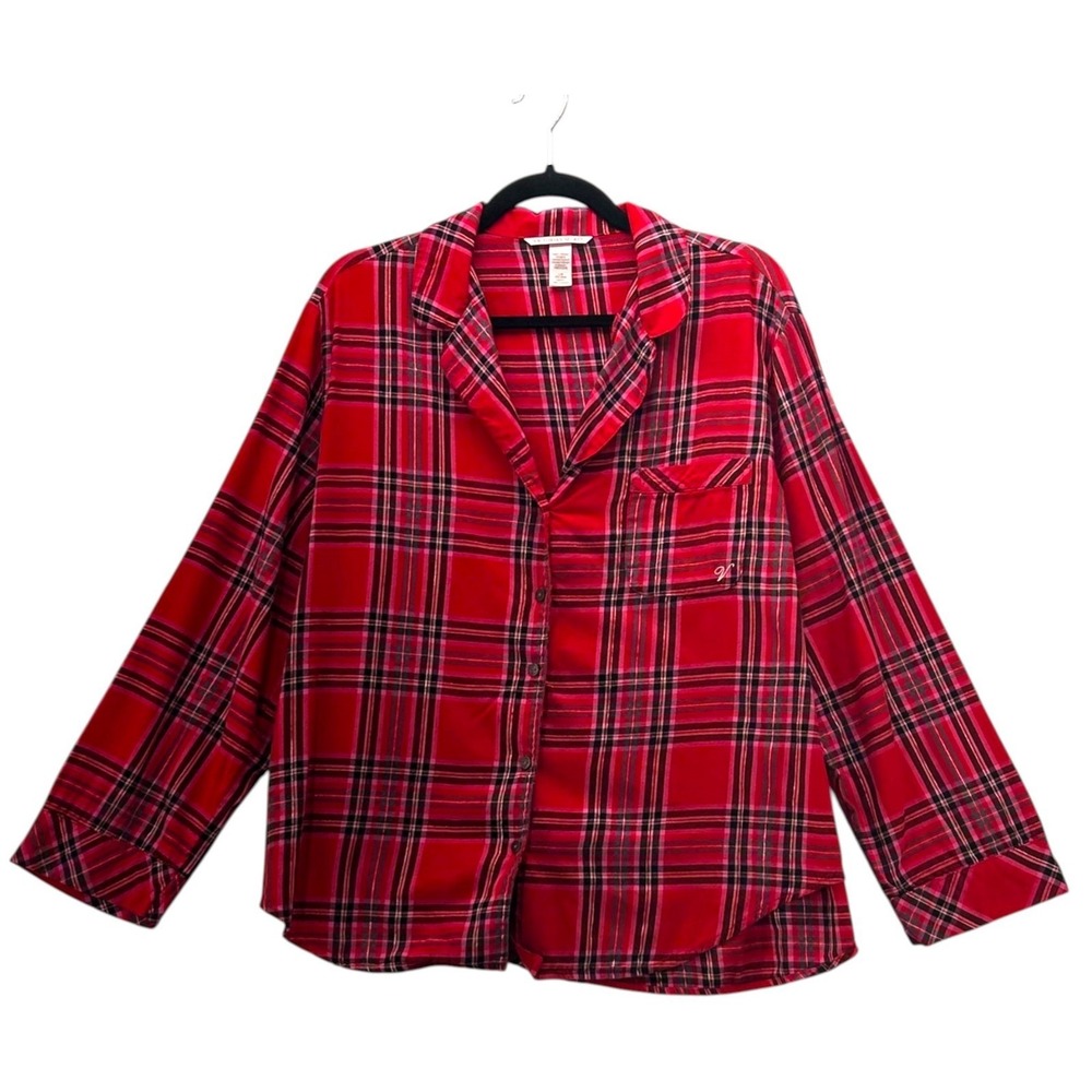 Victorias Secret Pajama Top Red‎ Large